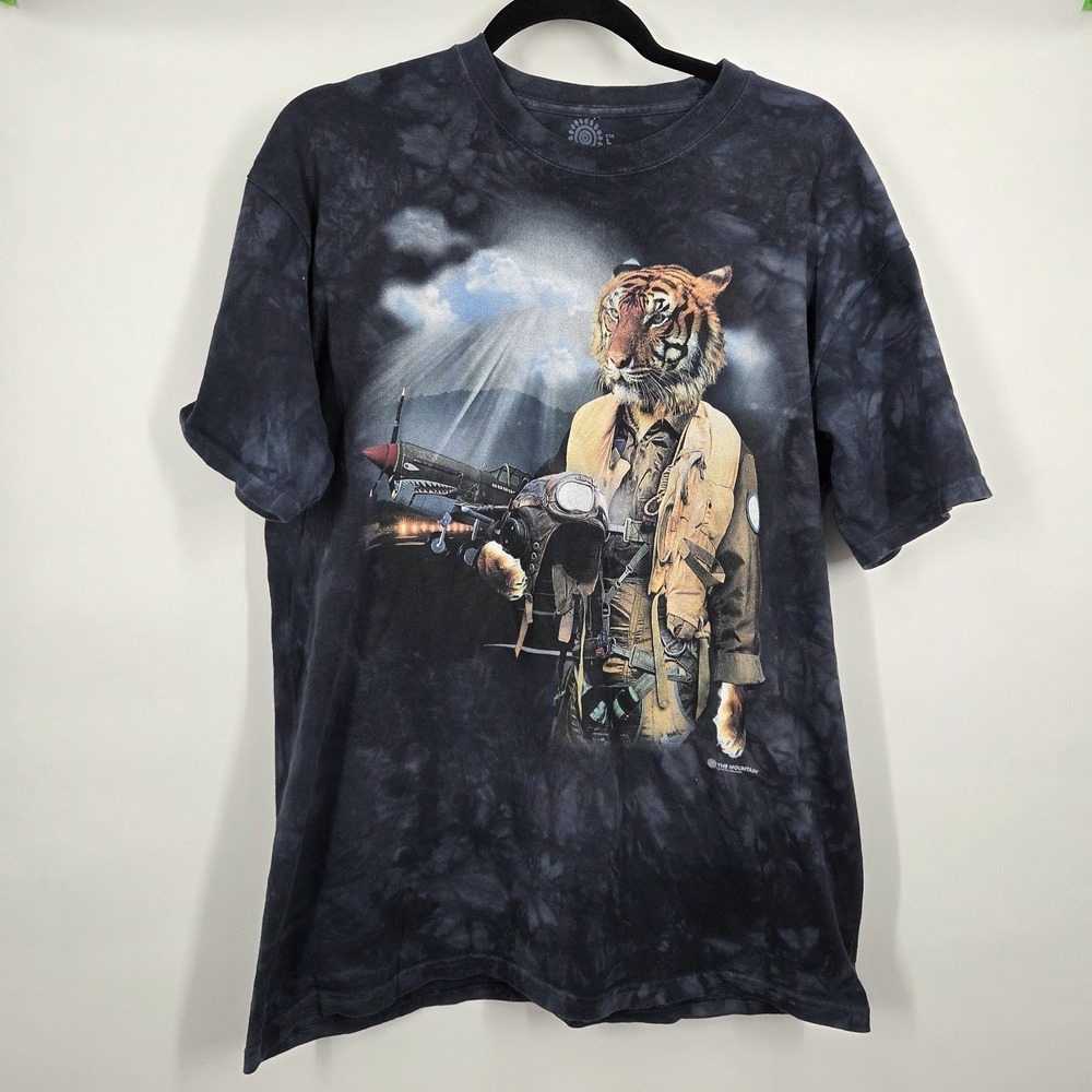THE MOUNTAIN TIGER AVIATOR 2018 FANTASY DYED MEN'S T-SHIRT SIZE L